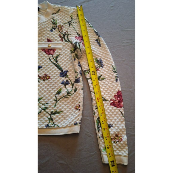 White House Black Market Women’s Pretty Floral Button Up Cardigan Size Medium, M - Picture 5 of 7